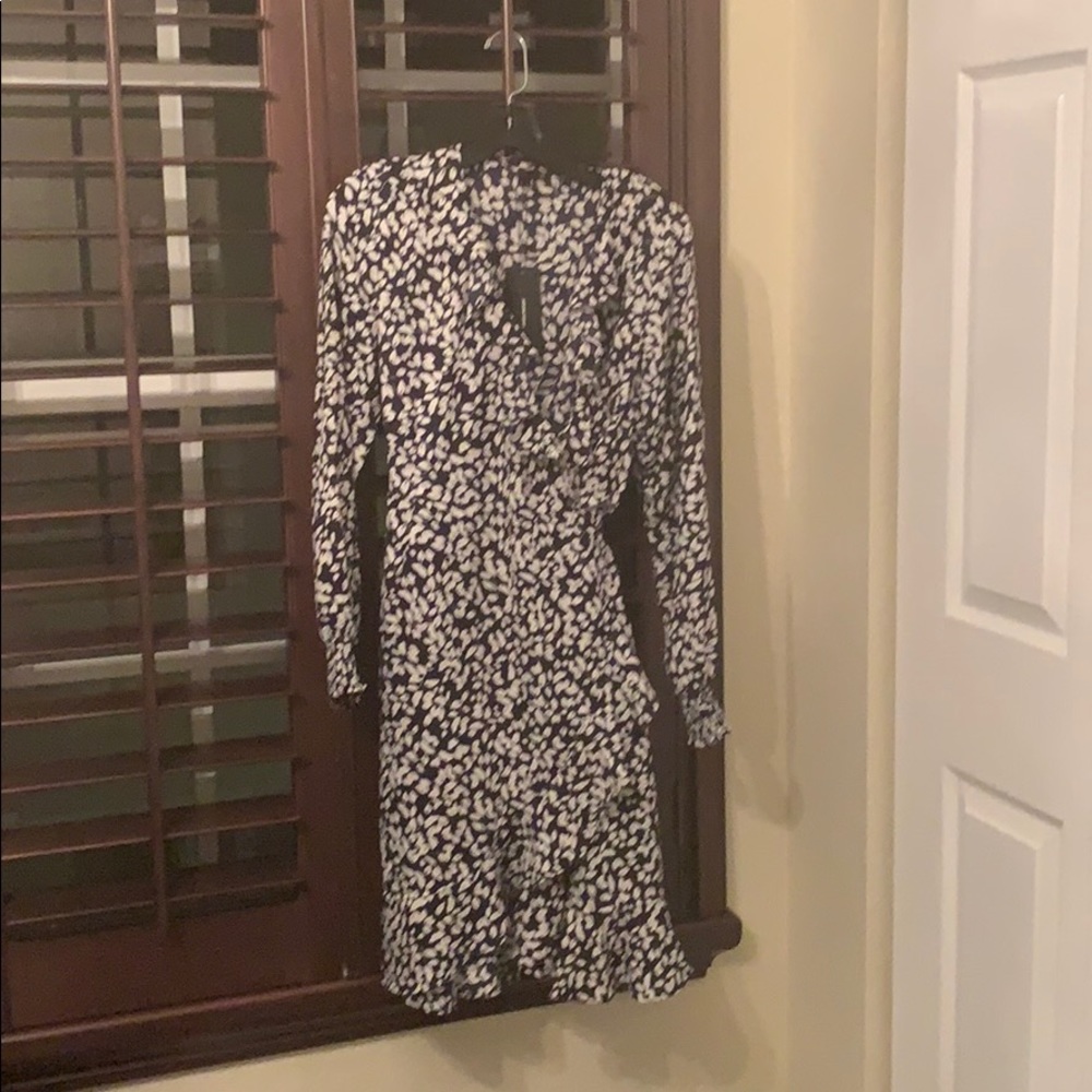Long sleeve ruffle wrap dress